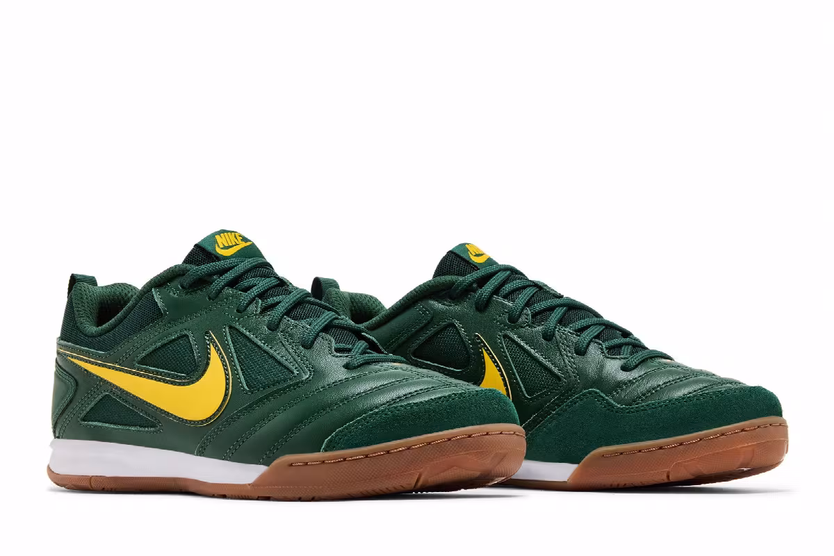 Nike Gato GS Fir/White/Gum Medium Brown/Varsity Maize, view 9