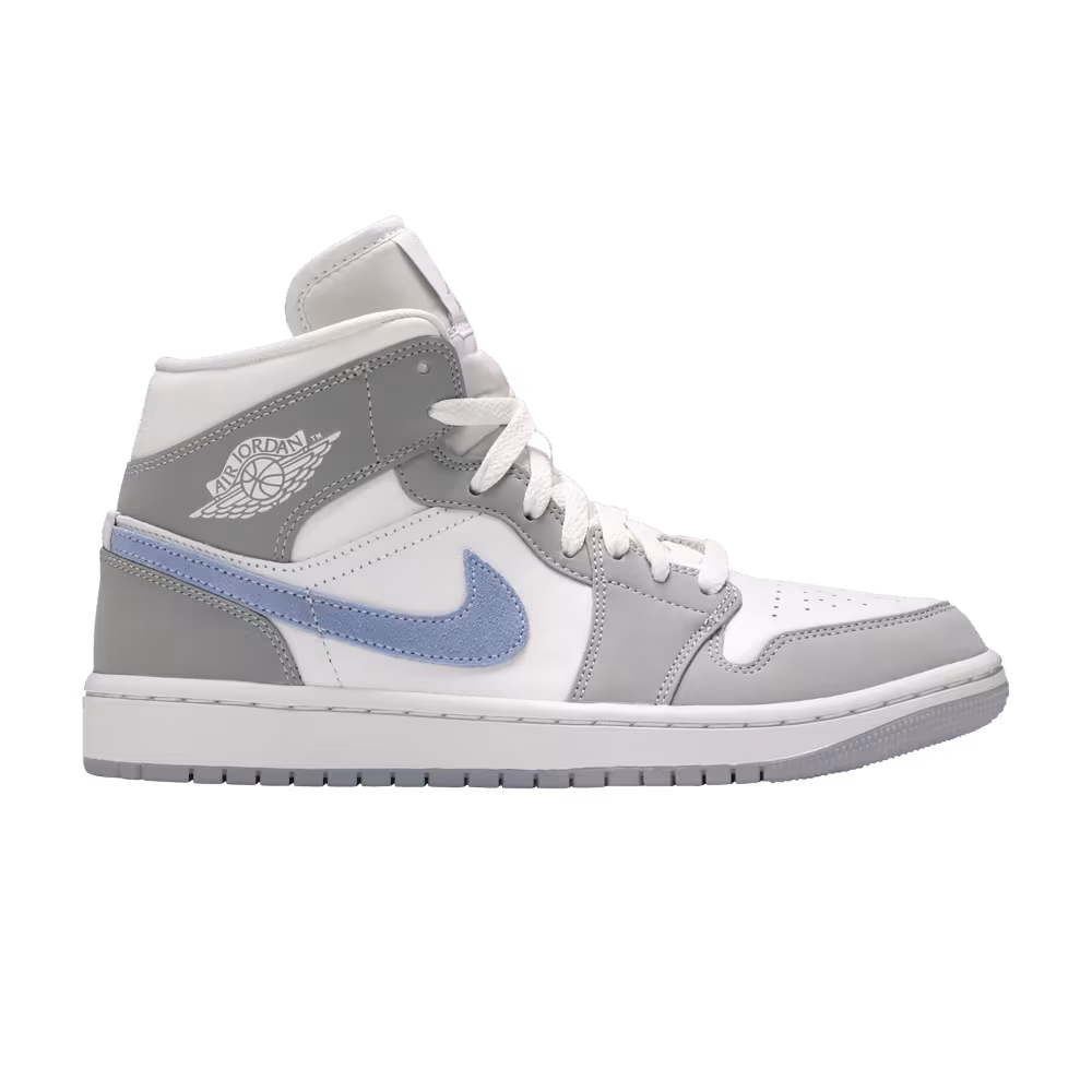 Women's Air Jordan 1 Mid Wolf Grey Aluminum