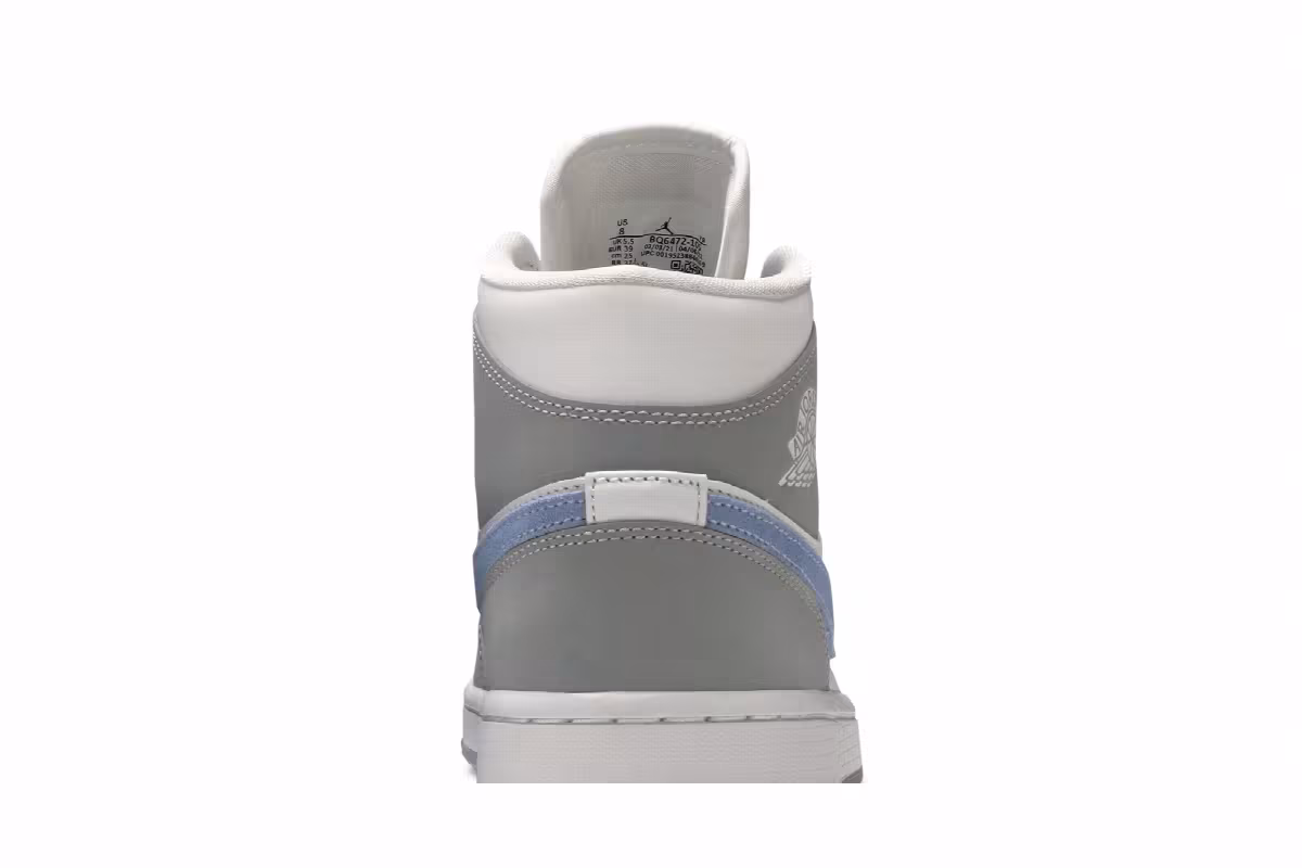 Women's Air Jordan 1 Mid Wolf Grey Aluminum, view 8