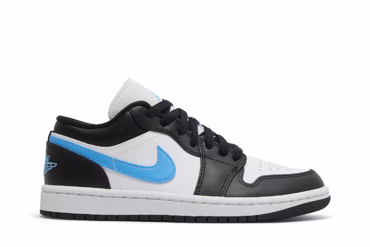 Women's Air Jordan 1 Low Black University Blue, view 2
