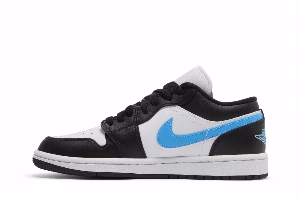 Women's Air Jordan 1 Low Black University Blue, view 4