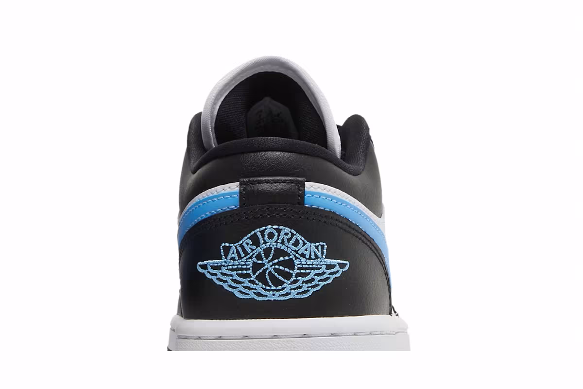 Women's Air Jordan 1 Low Black University Blue, view 8