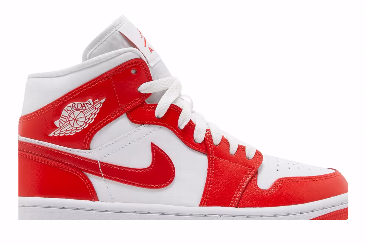 Women's Air Jordan 1 Mid Habanero Red, view 3