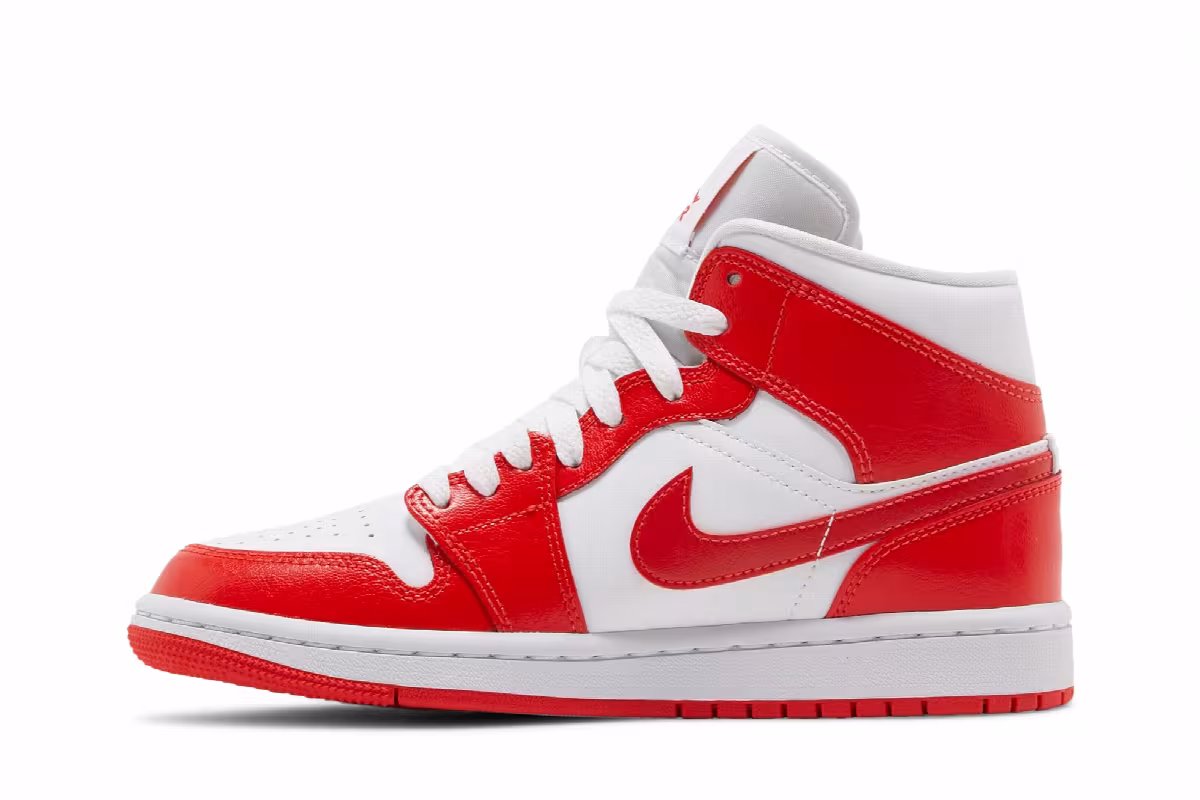 Women's Air Jordan 1 Mid Habanero Red, view 4