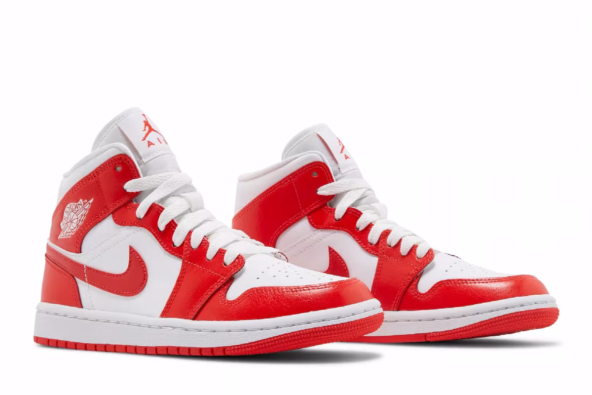 Women's Air Jordan 1 Mid Habanero Red, view 9