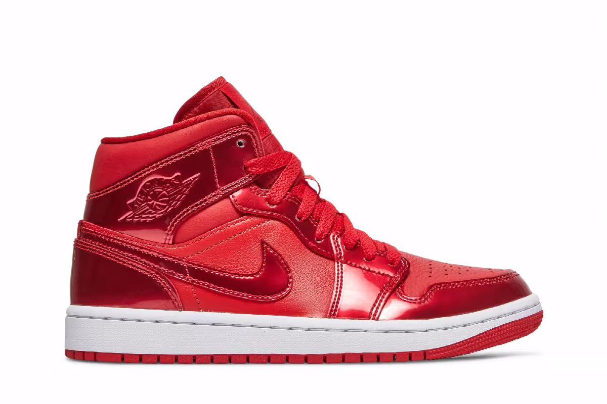 Women's Air Jordan 1 Mid SE University Red Pomegranate, view 2