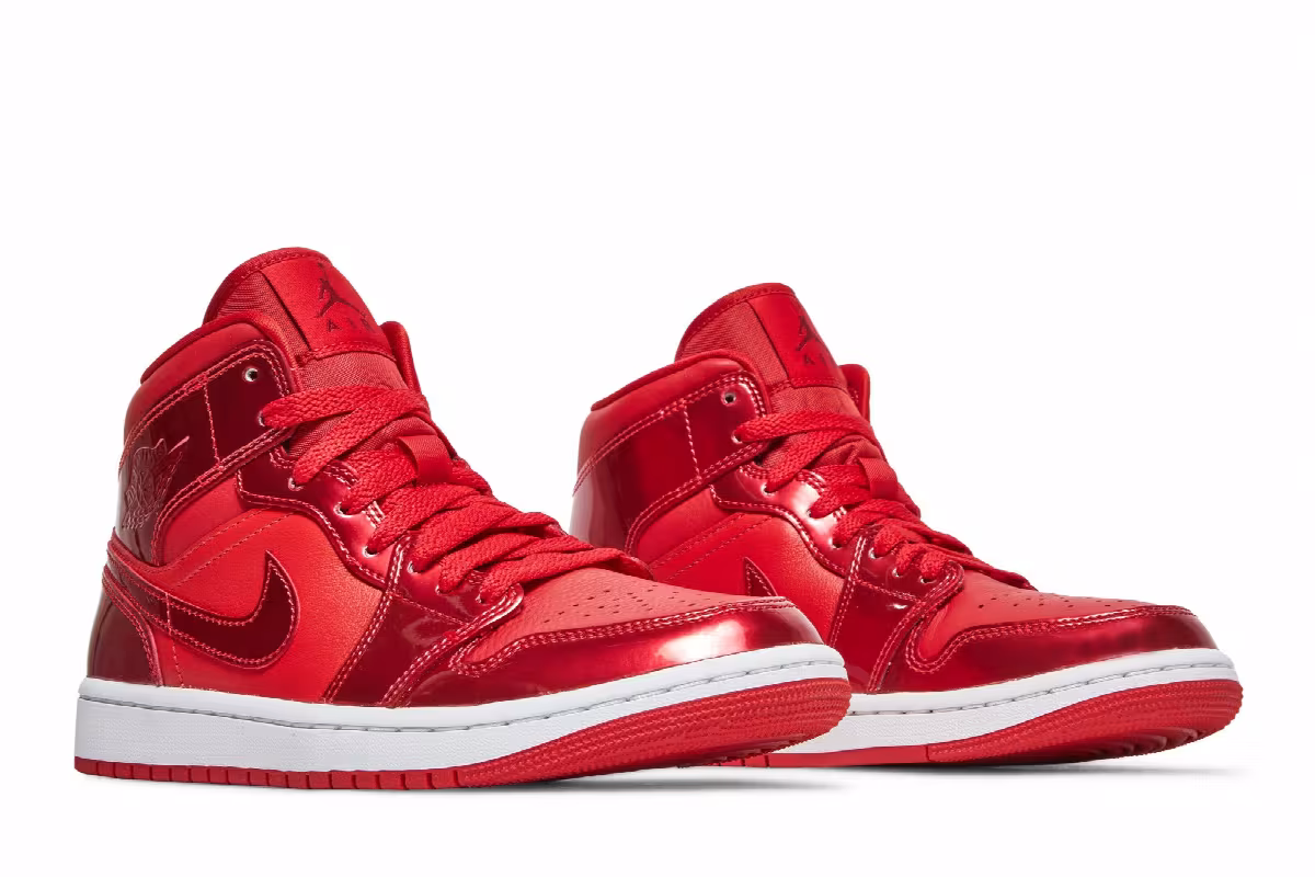 Women's Air Jordan 1 Mid SE University Red Pomegranate, view 9