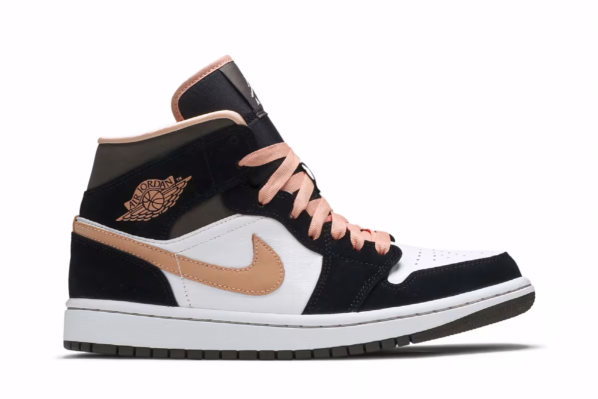 Women's Air Jordan 1 Mid SE Peach Mocha, view 2
