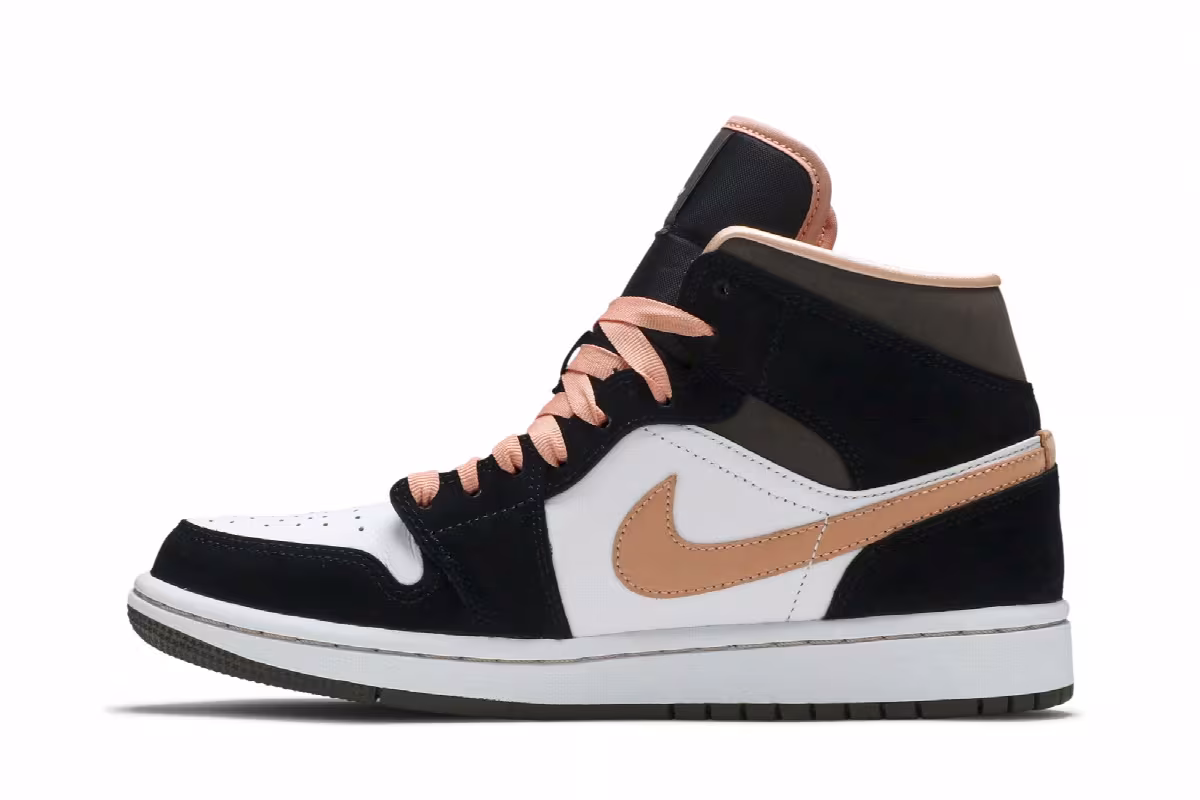 Women's Air Jordan 1 Mid SE Peach Mocha, view 4