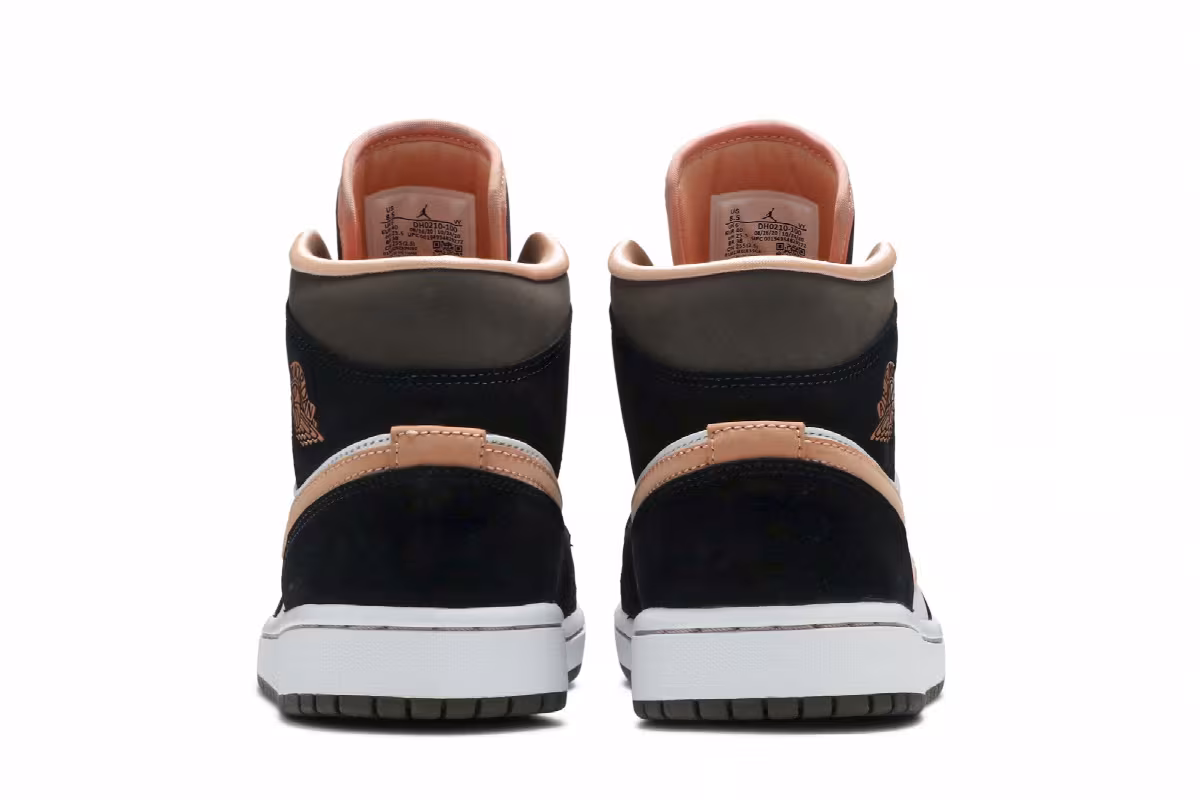 Women's Air Jordan 1 Mid SE Peach Mocha, view 7