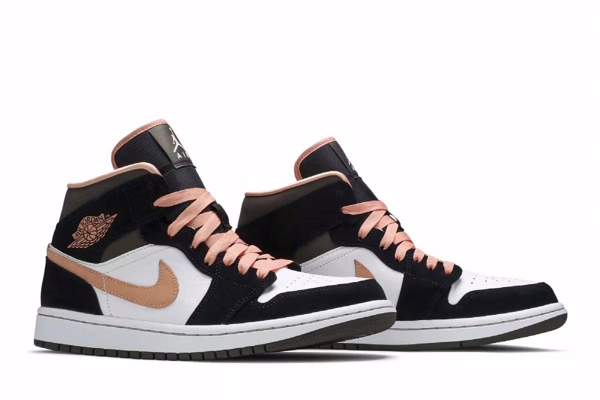 Women's Air Jordan 1 Mid SE Peach Mocha, view 9