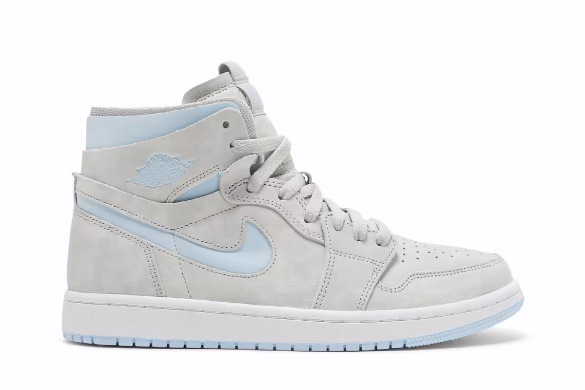 Women's Air Jordan 1 High Zoom Comfort Cool Grey Light Blue, view 2