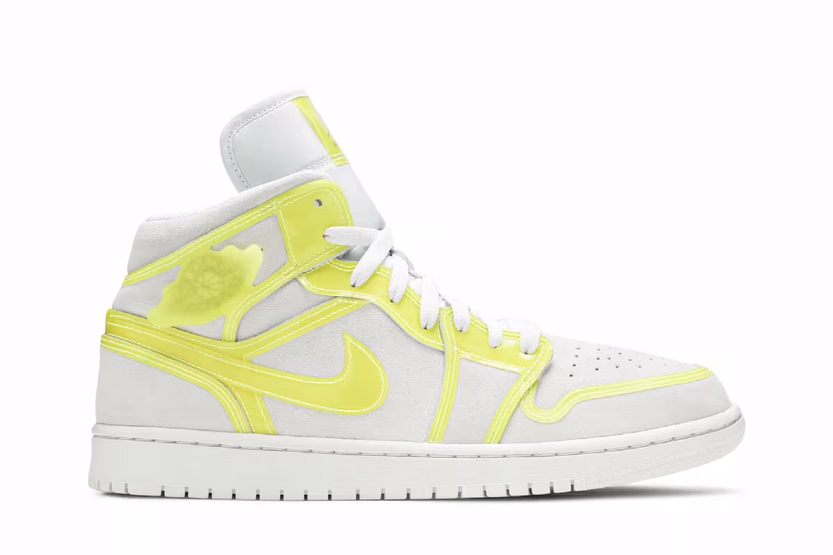 Women's Air Jordan 1 Mid LX Off White Opti Yellow, view 2