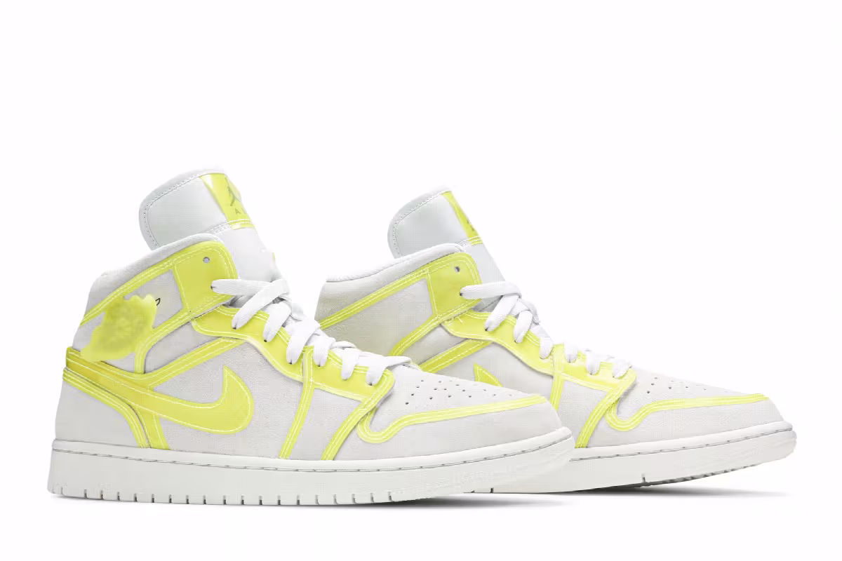Women's Air Jordan 1 Mid LX Off White Opti Yellow, view 9