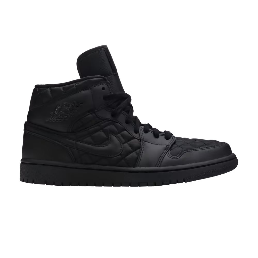 Women's Air Jordan 1 Mid SE Black Quilted