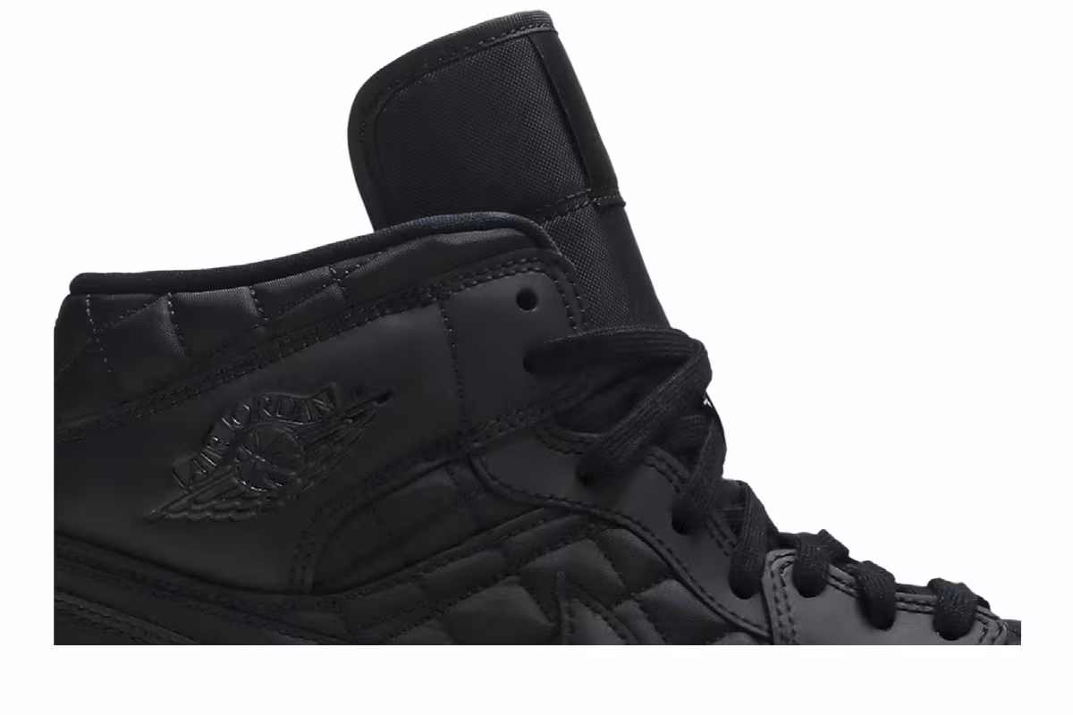 Women's Air Jordan 1 Mid SE Black Quilted, view 3