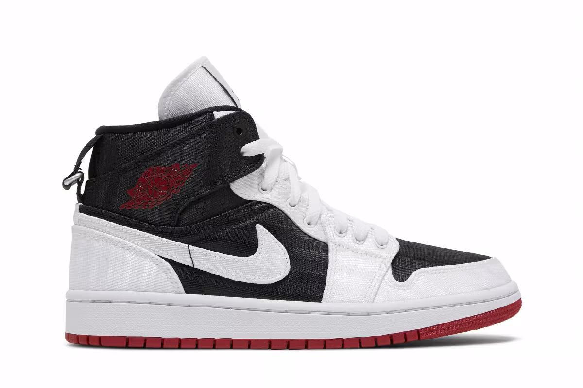 Women's Air Jordan 1 Mid SE Utility White Black Gym Red, view 2