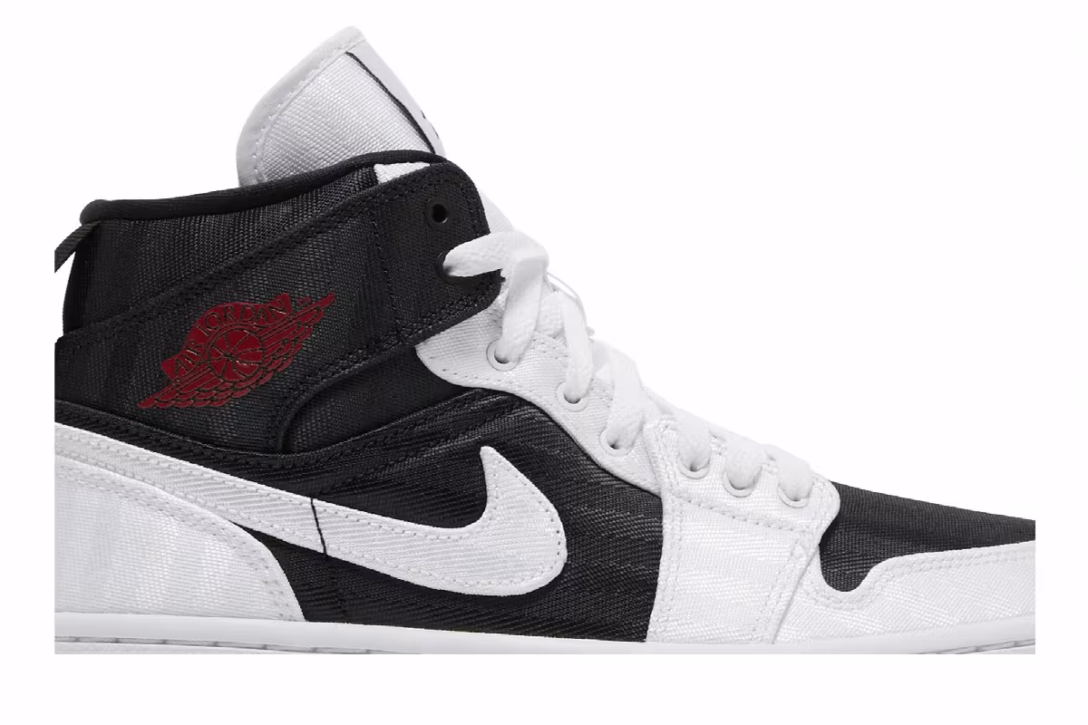 Women's Air Jordan 1 Mid SE Utility White Black Gym Red, view 3