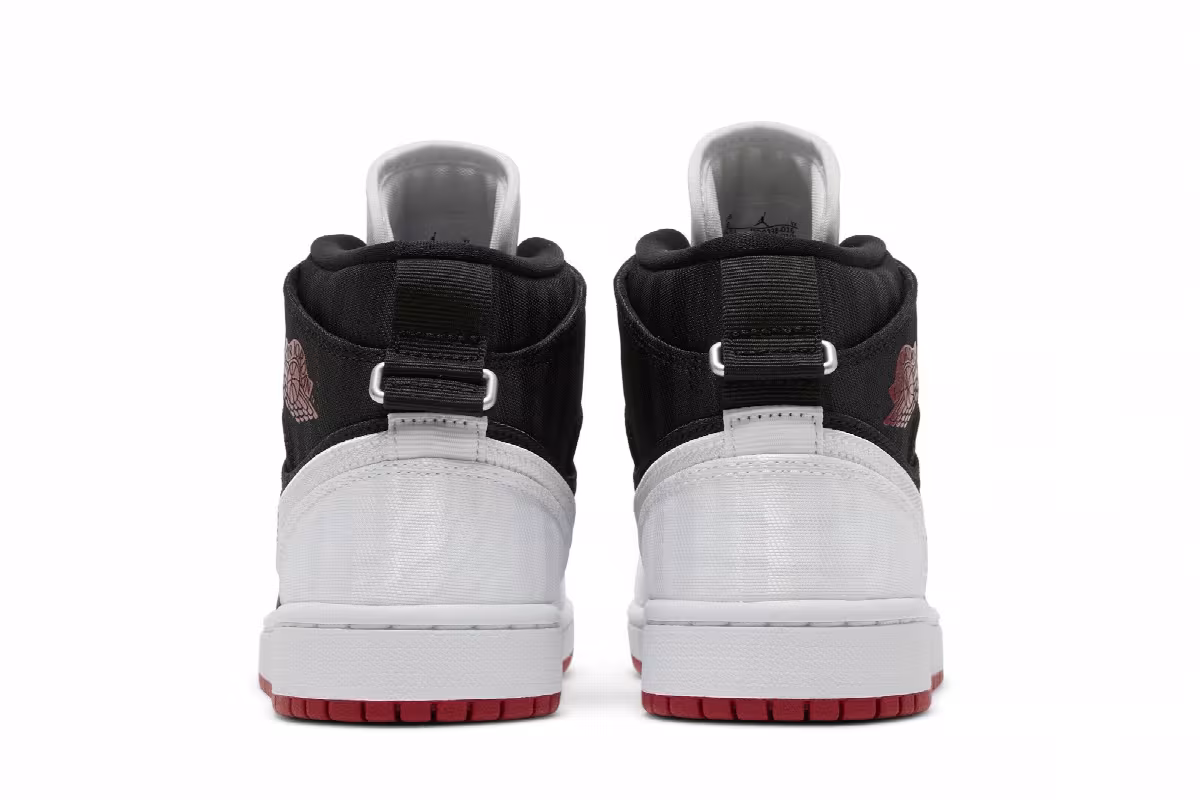 Women's Air Jordan 1 Mid SE Utility White Black Gym Red, view 7