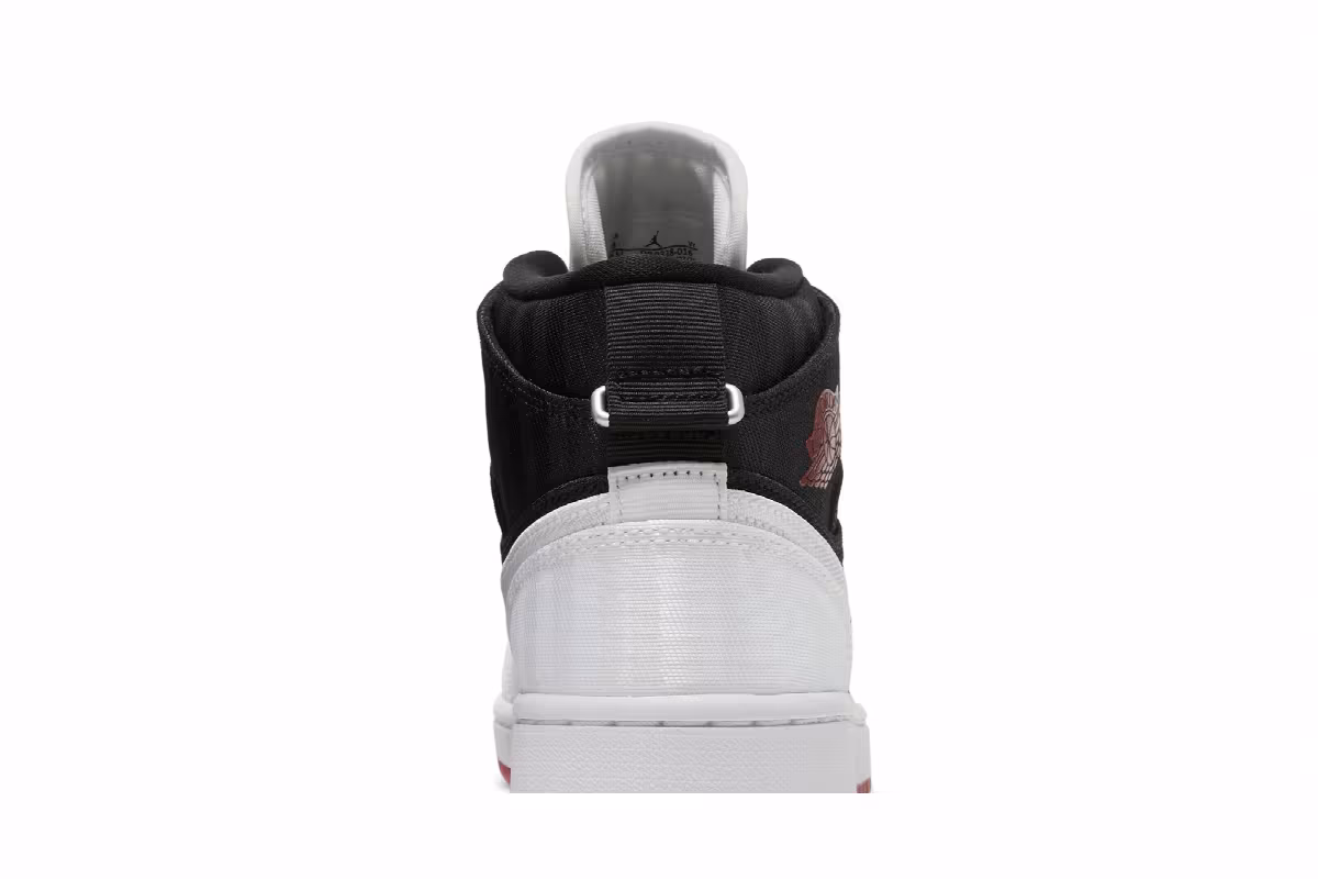 Women's Air Jordan 1 Mid SE Utility White Black Gym Red, view 8