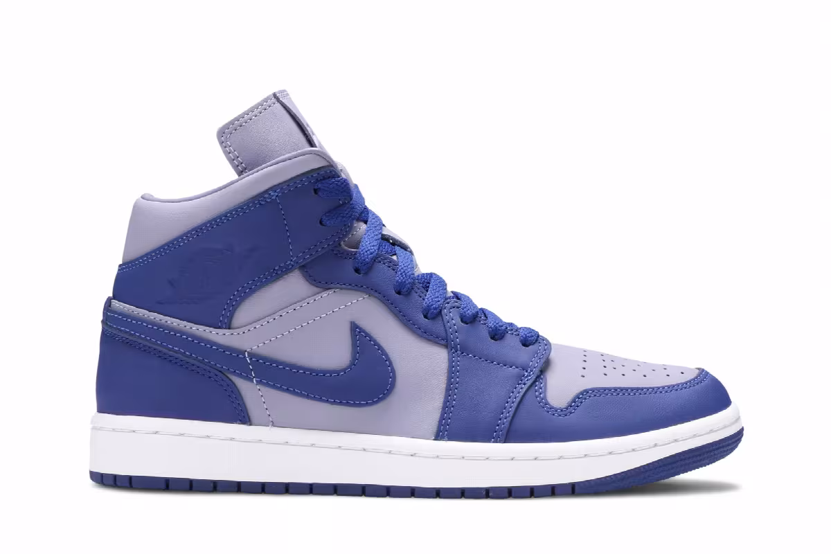 Women's Air Jordan 1 Mid SE Iron Purple Deep Royal, view 2