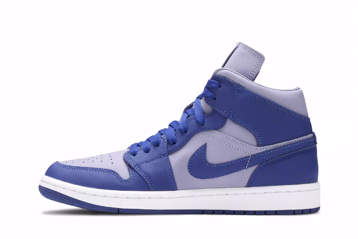 Women's Air Jordan 1 Mid SE Iron Purple Deep Royal, view 4