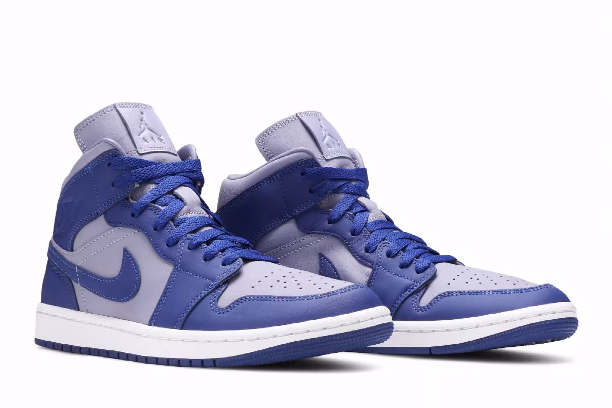 Women's Air Jordan 1 Mid SE Iron Purple Deep Royal, view 9