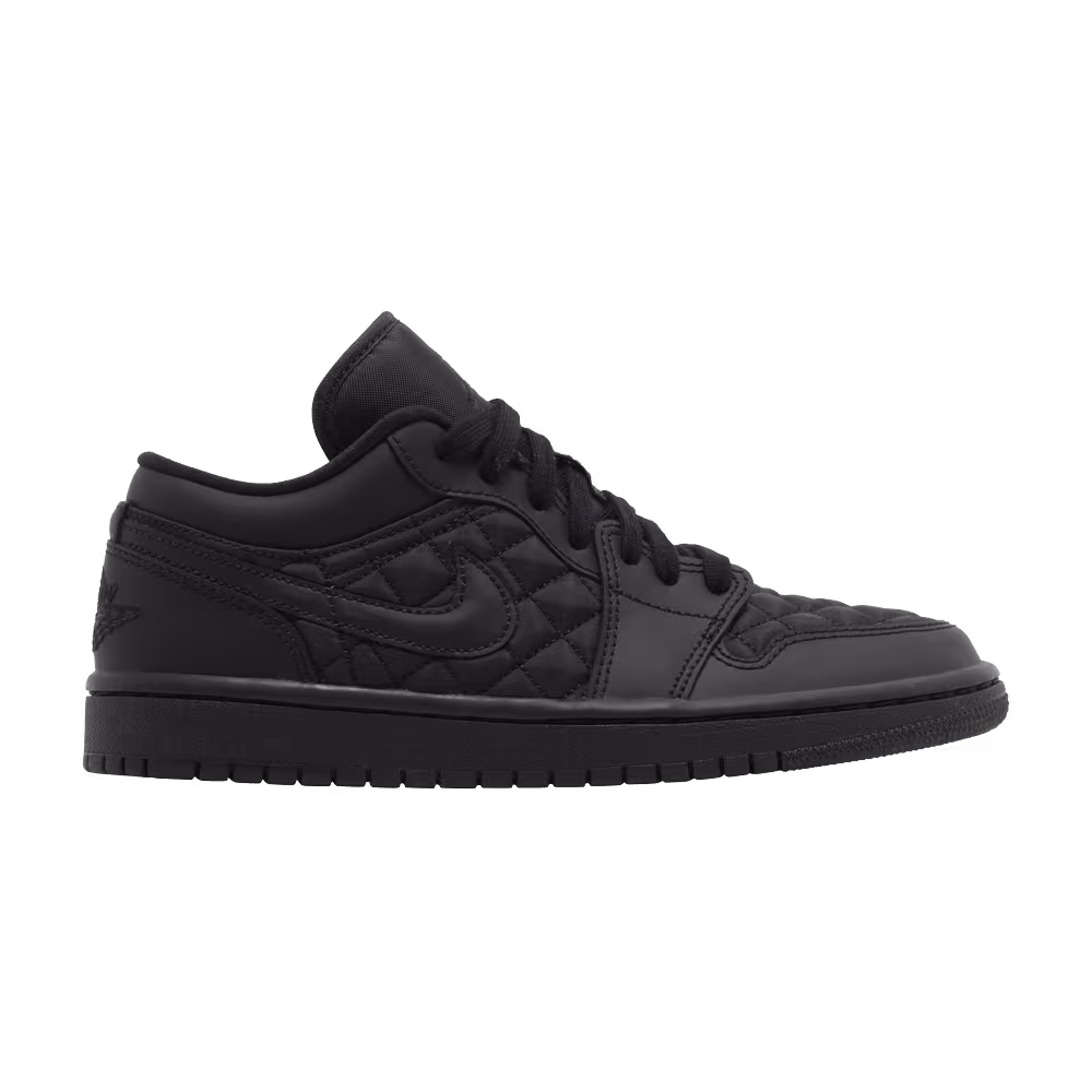 Women's Air Jordan 1 Low Triple Black Quilted