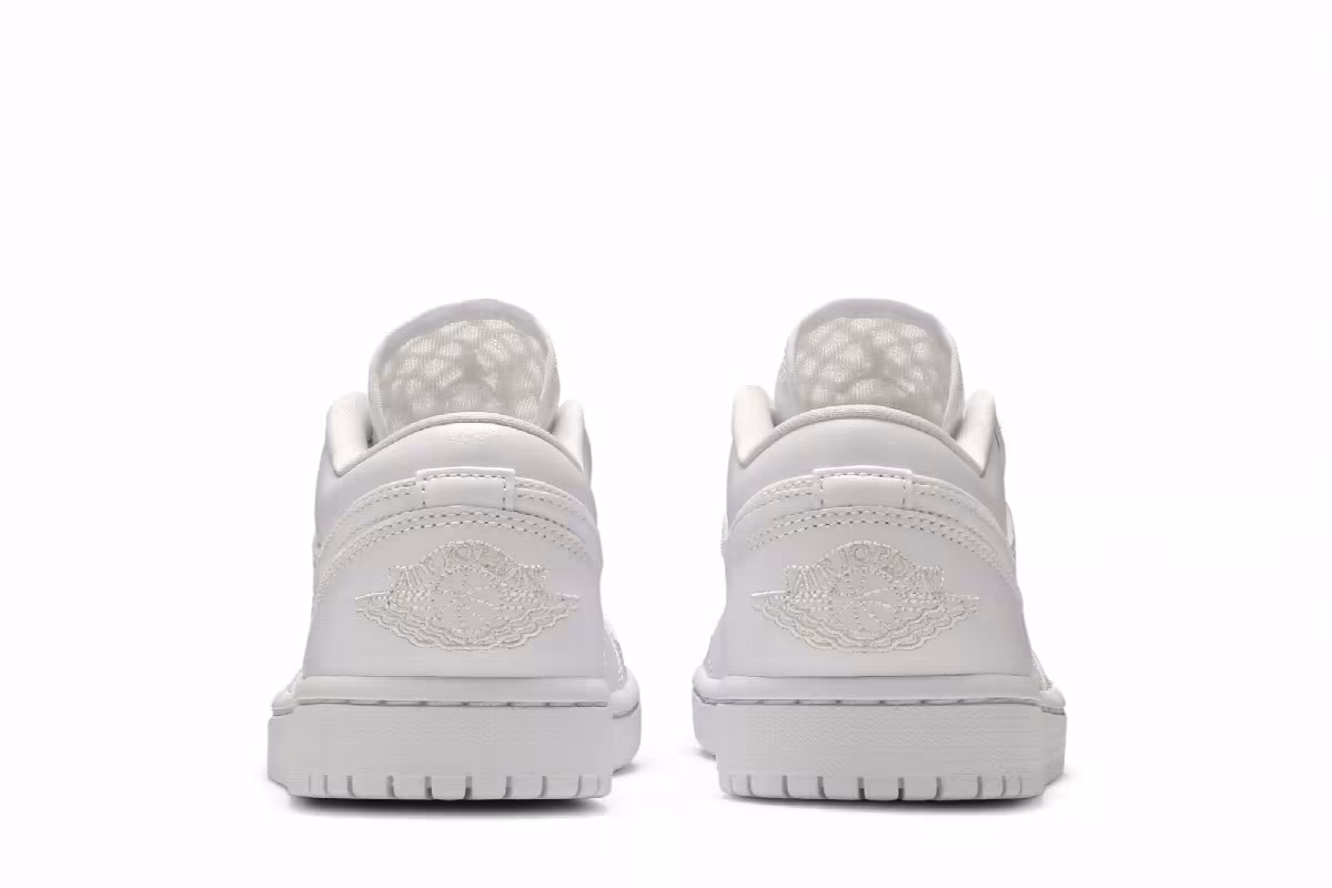 Women's Air Jordan 1 Low Breathe Triple White, view 7