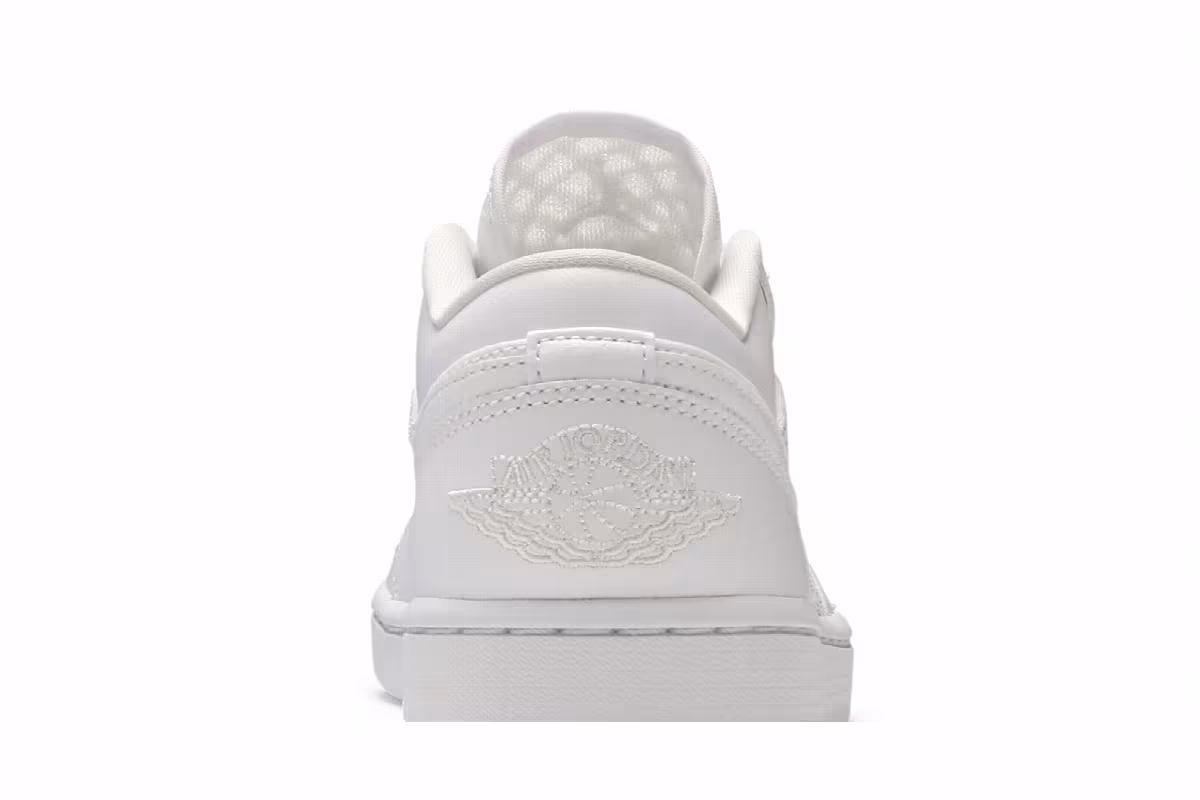 Women's Air Jordan 1 Low Breathe Triple White, view 8