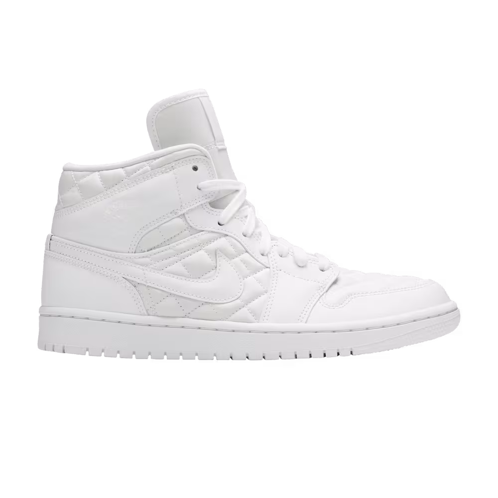 Women's Air Jordan 1 Mid SE White Quilted