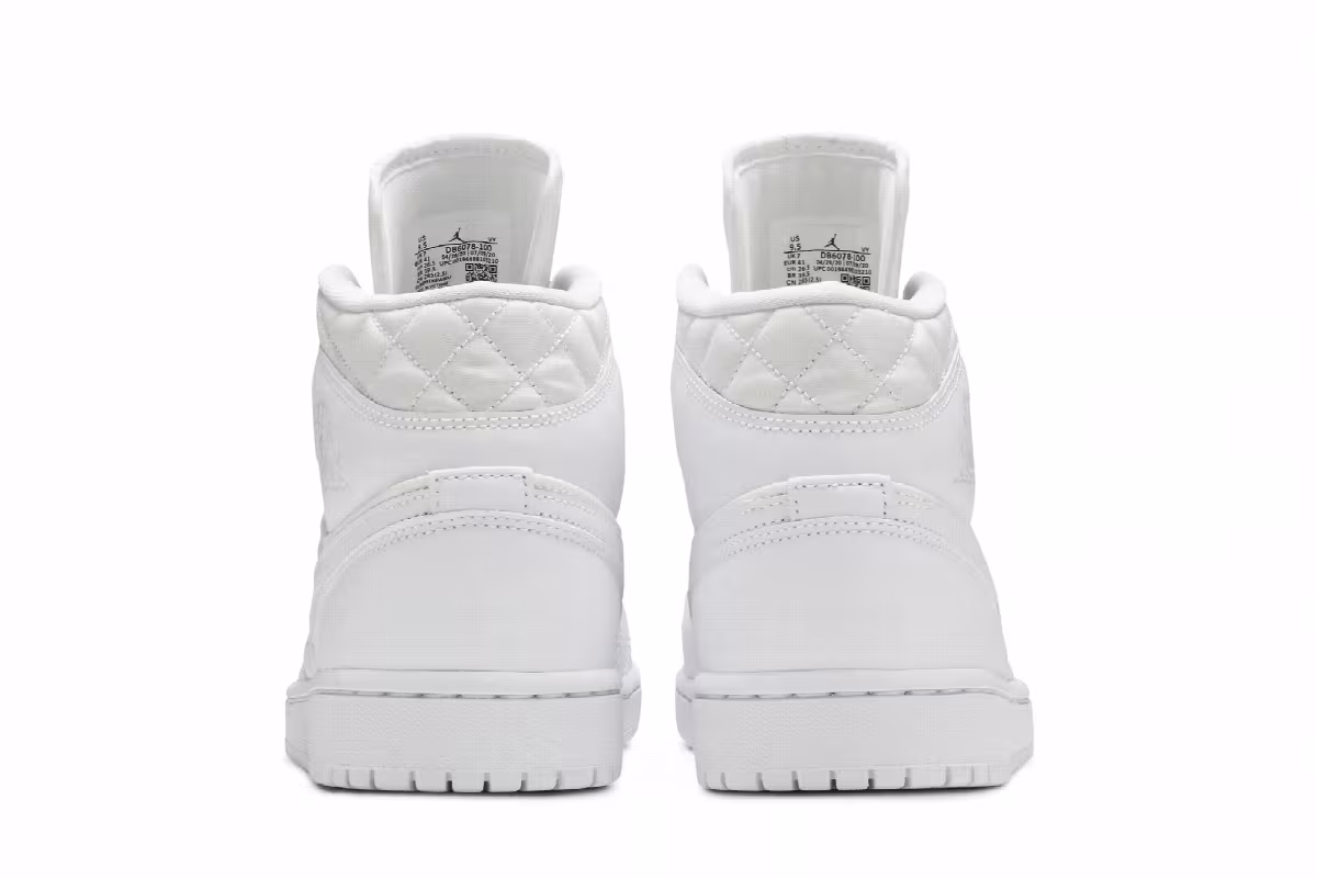 Women's Air Jordan 1 Mid SE White Quilted, view 7