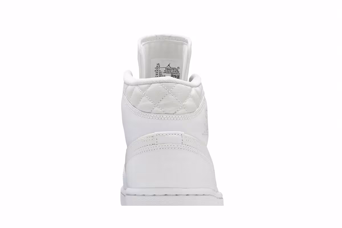 Women's Air Jordan 1 Mid SE White Quilted, view 8