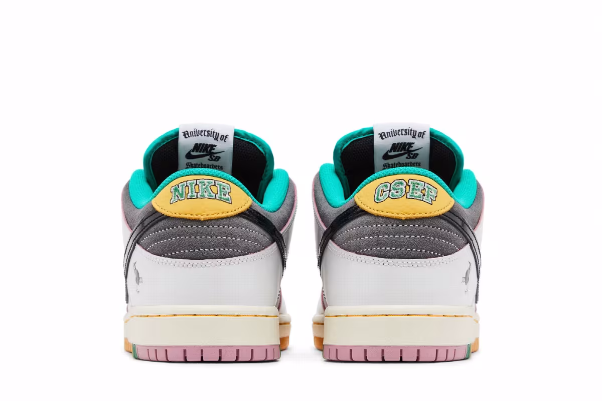 Men's CSEF x Nike Dunk Low SB White Clear Emerald, view 7