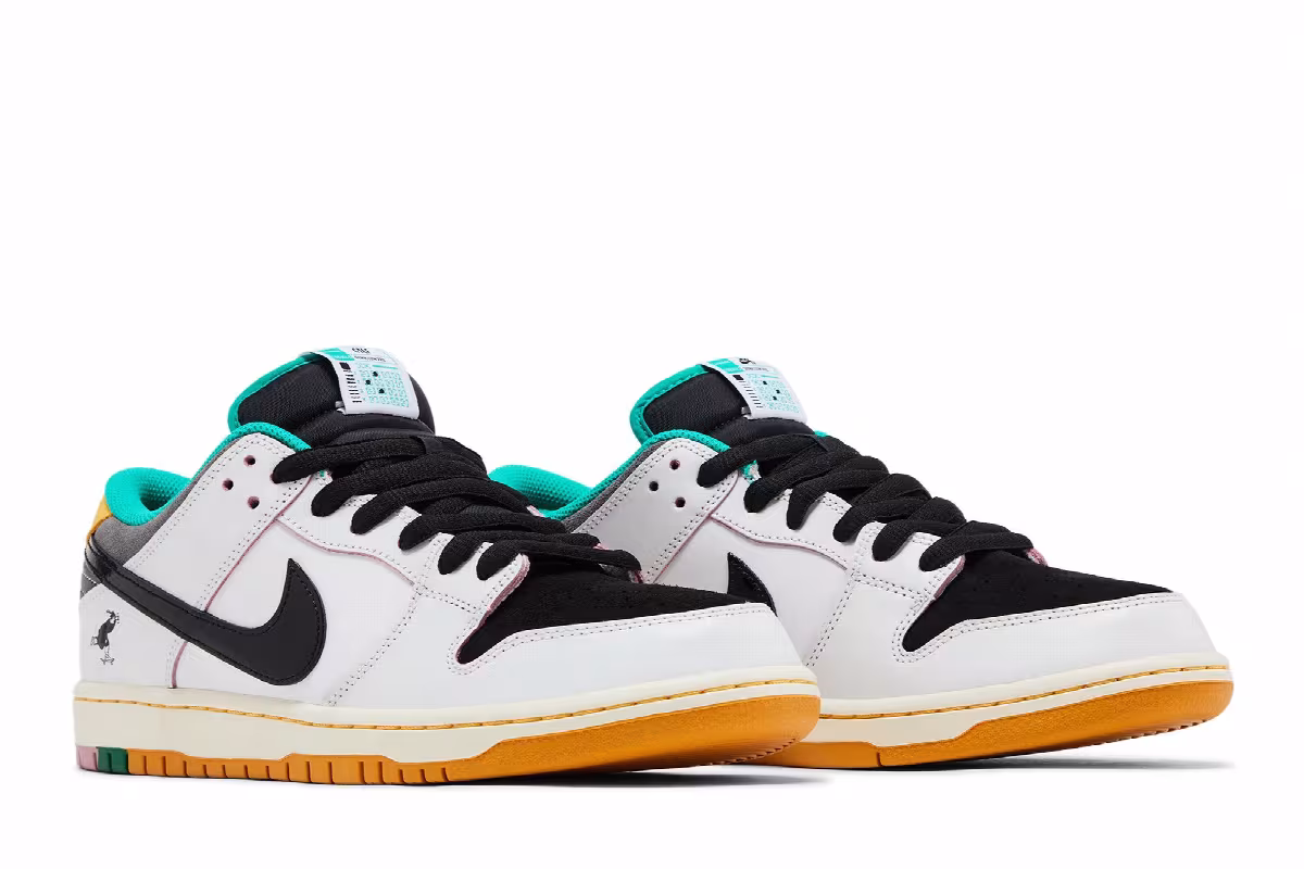 Men's CSEF x Nike Dunk Low SB White Clear Emerald, view 9