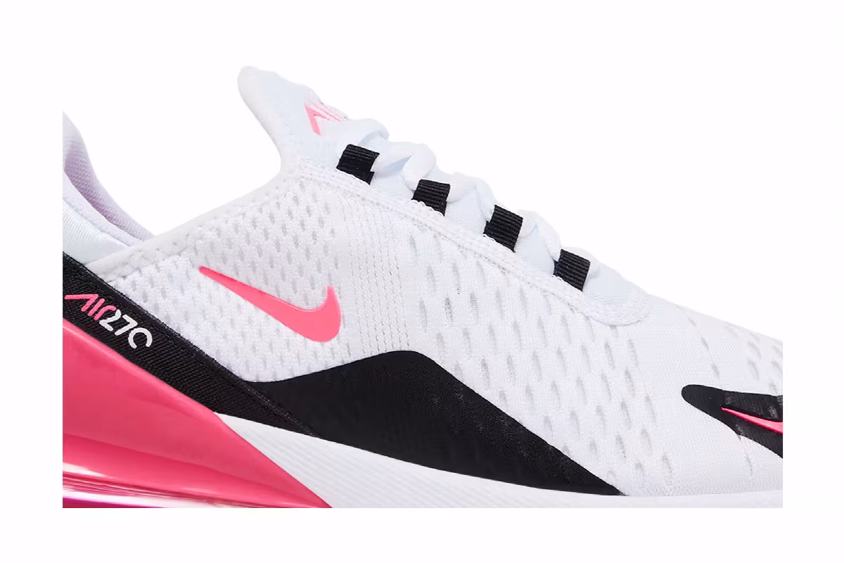 Nike Women's Air Max 270 White Black Hyper Pink, view 3