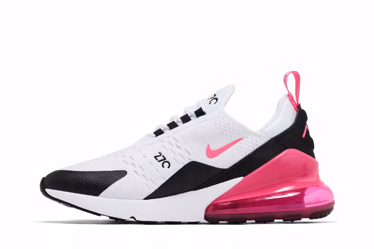 Nike Women's Air Max 270 White Black Hyper Pink, view 4