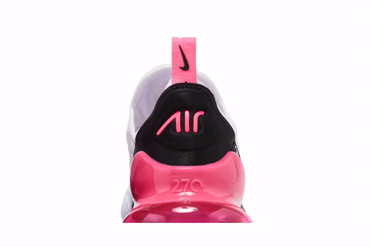 Nike Women's Air Max 270 White Black Hyper Pink, view 8