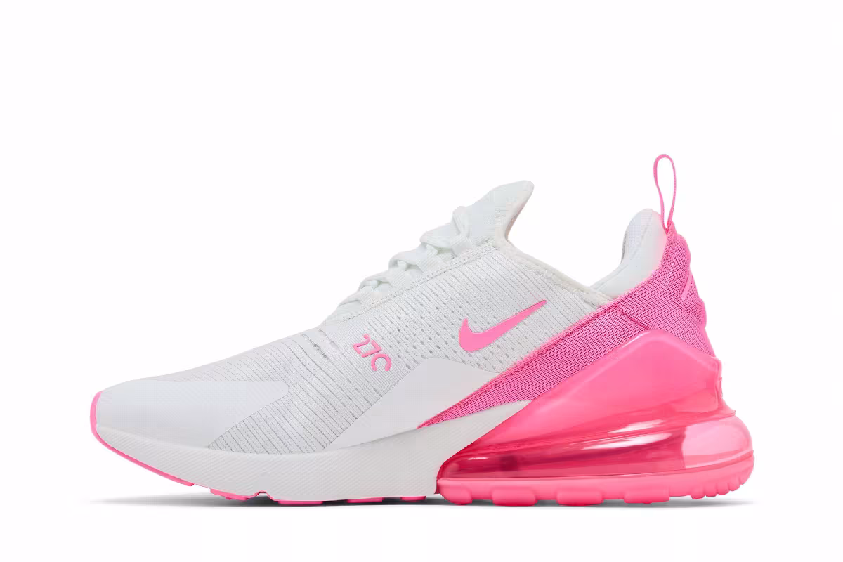 Nike Women's Air Max 270 Summit White Pink Spell, view 4