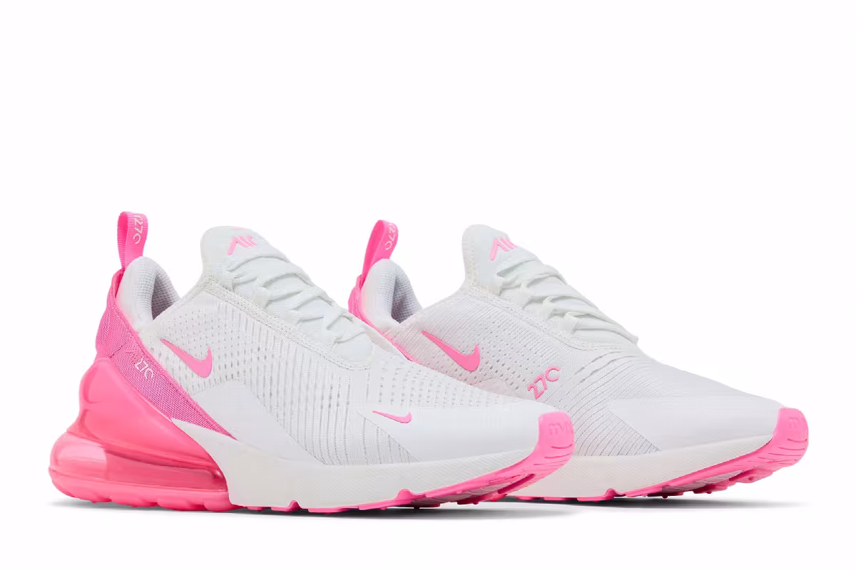 Nike Women's Air Max 270 Summit White Pink Spell, view 9