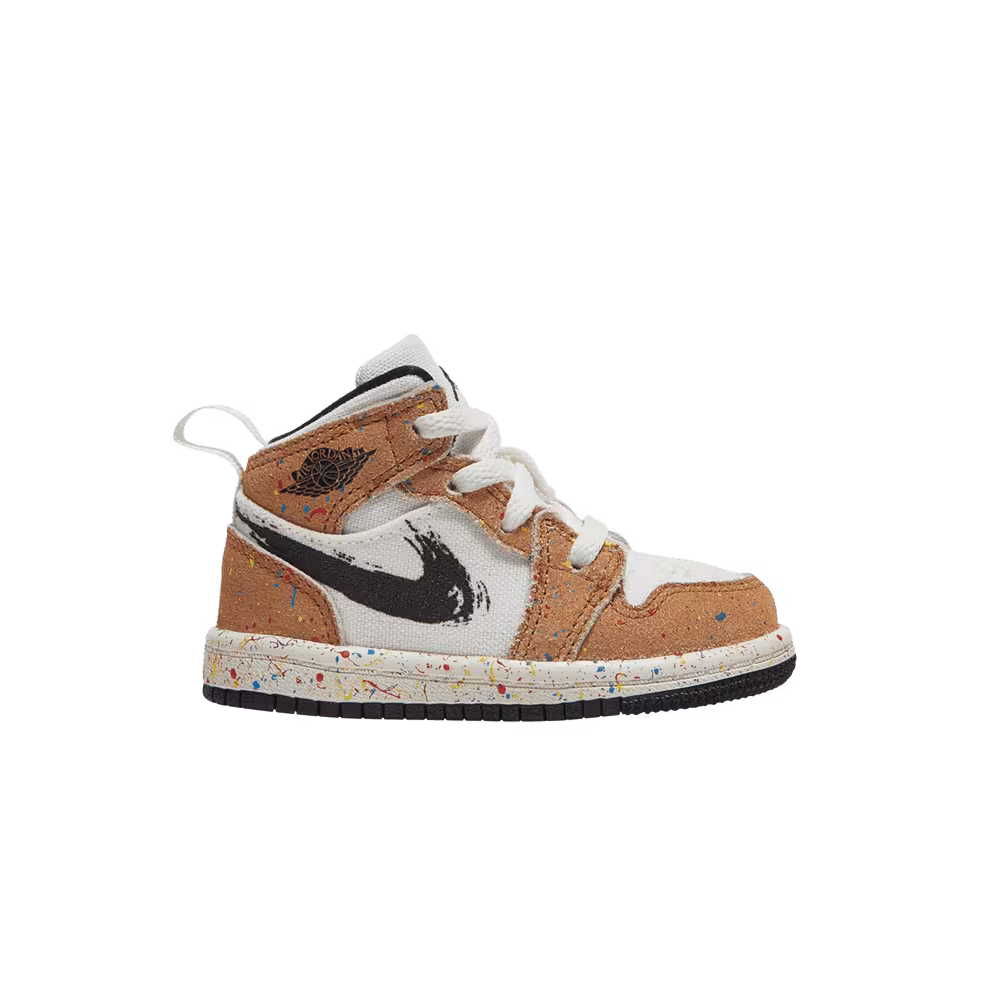 Air Jordan 1 Mid SE TD Brushstroke Paint Splatter