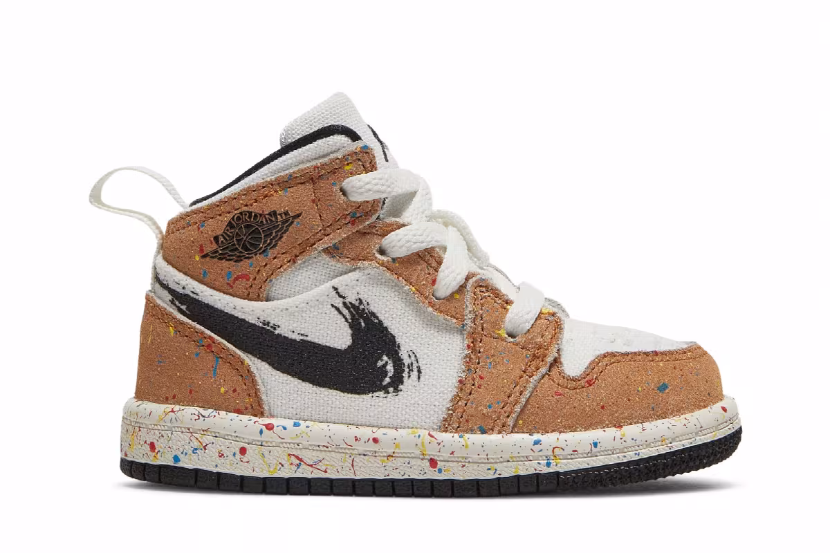Air Jordan 1 Mid SE TD Brushstroke Paint Splatter, view 2