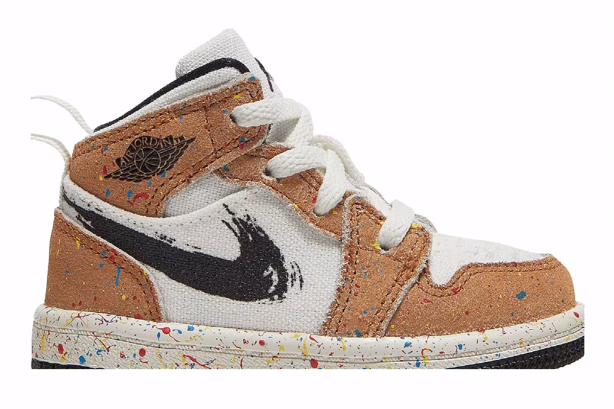 Air Jordan 1 Mid SE TD Brushstroke Paint Splatter, view 3