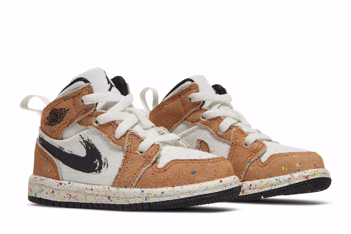 Air Jordan 1 Mid SE TD Brushstroke Paint Splatter, view 9