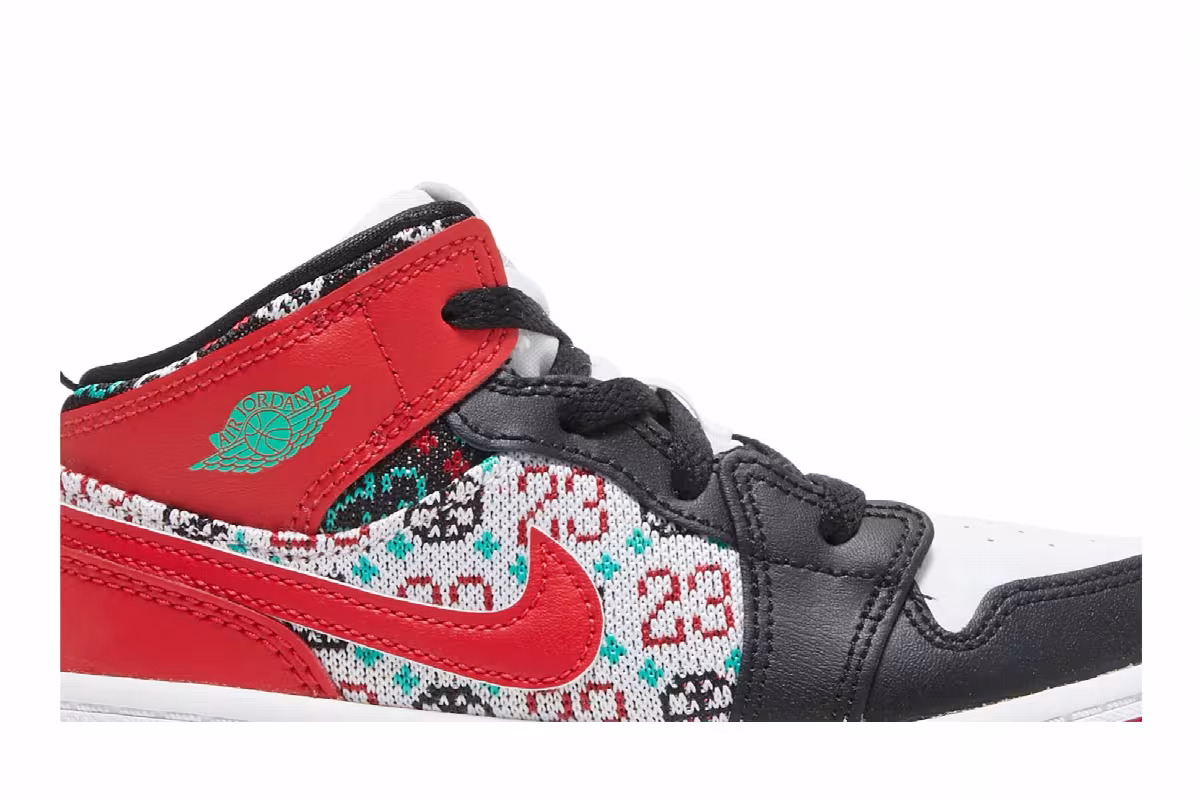 Air Jordan 1 Mid SE TD Ugly Christmas Sweater, view 3