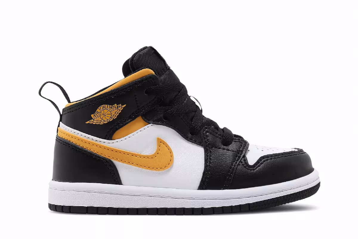 Air Jordan 1 Mid TD Black University Gold, view 2