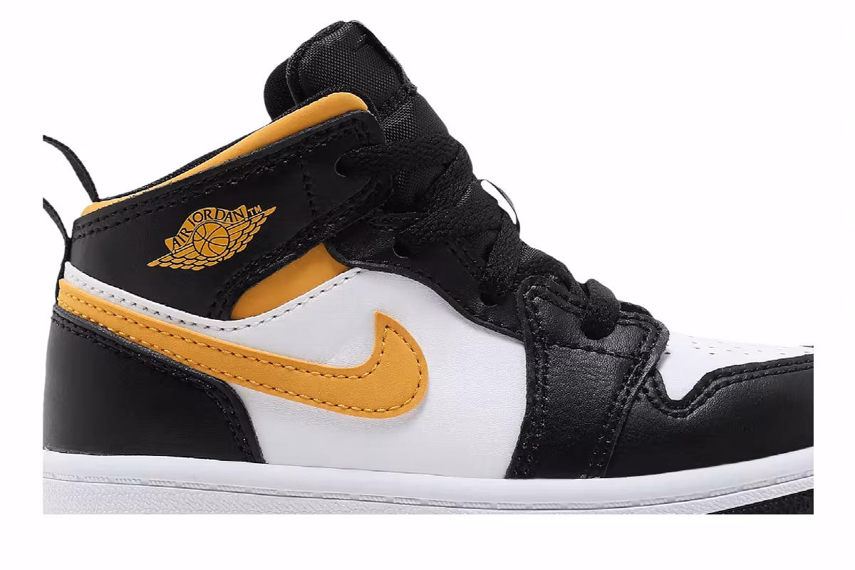 Air Jordan 1 Mid TD Black University Gold, view 3