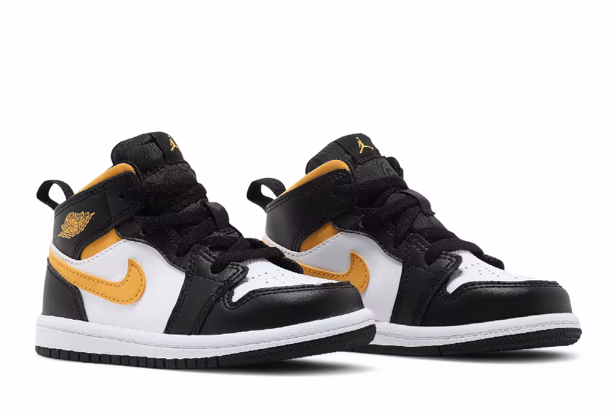 Air Jordan 1 Mid TD Black University Gold, view 9