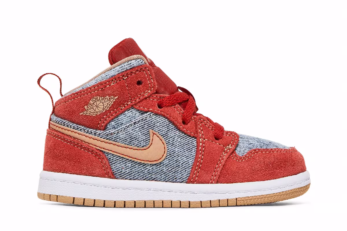 Air Jordan 1 Mid SE TD Denim Red, view 2