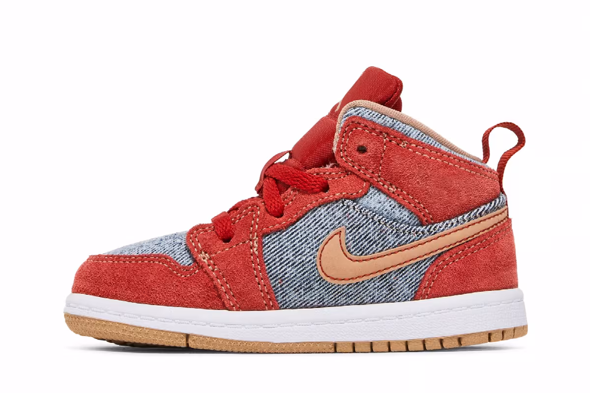 Air Jordan 1 Mid SE TD Denim Red, view 4